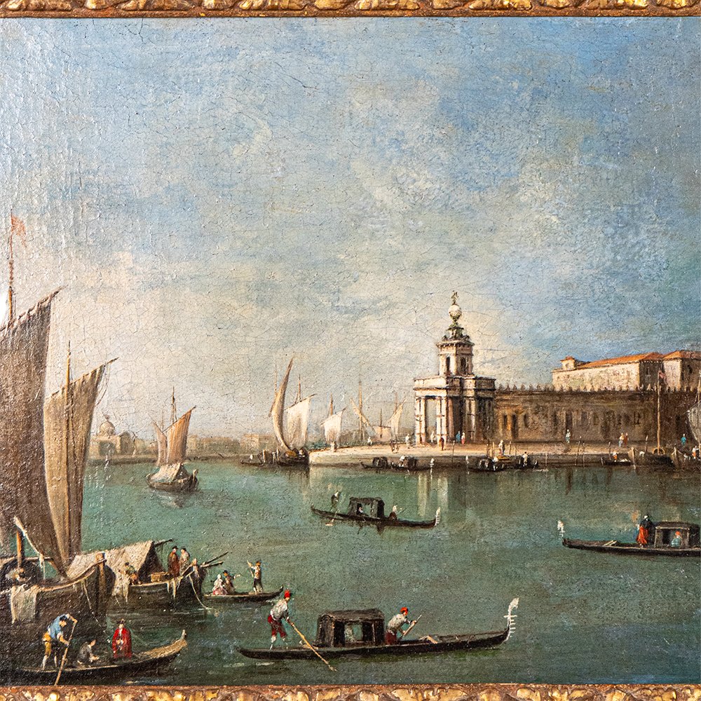 Tableau représentant « La Punta della Dogana » - Giacomo Guardi-photo-2