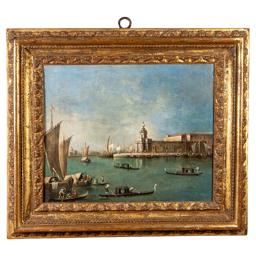 Tableau représentant « La Punta della Dogana » - Giacomo Guardi