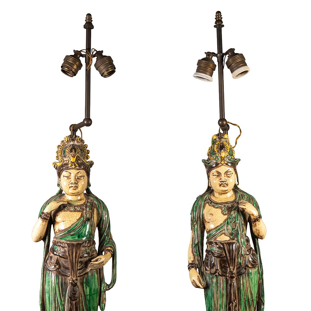 A Pair Of Lamps Depicting Bodhisattvas-photo-3