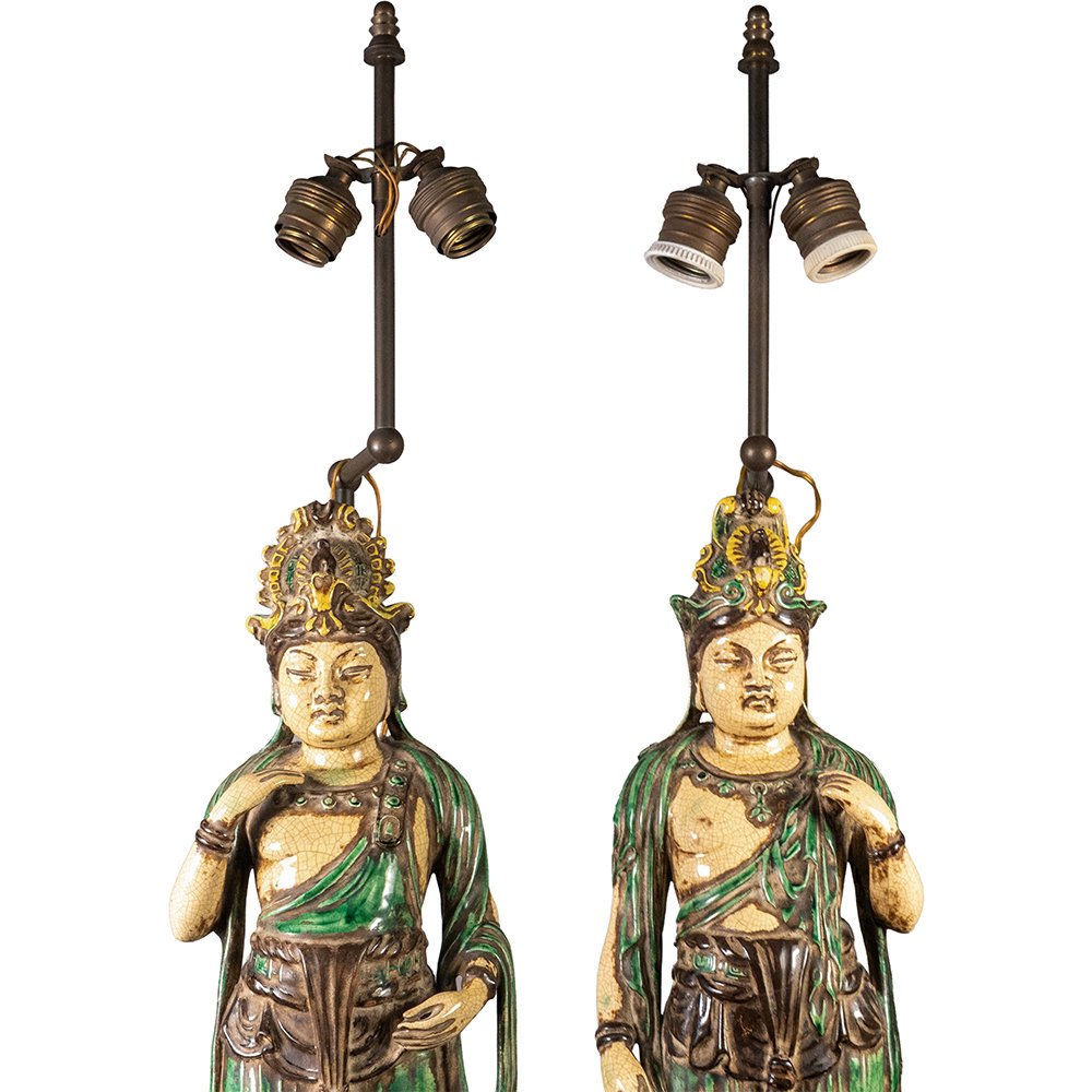A Pair Of Lamps Depicting Bodhisattvas-photo-1
