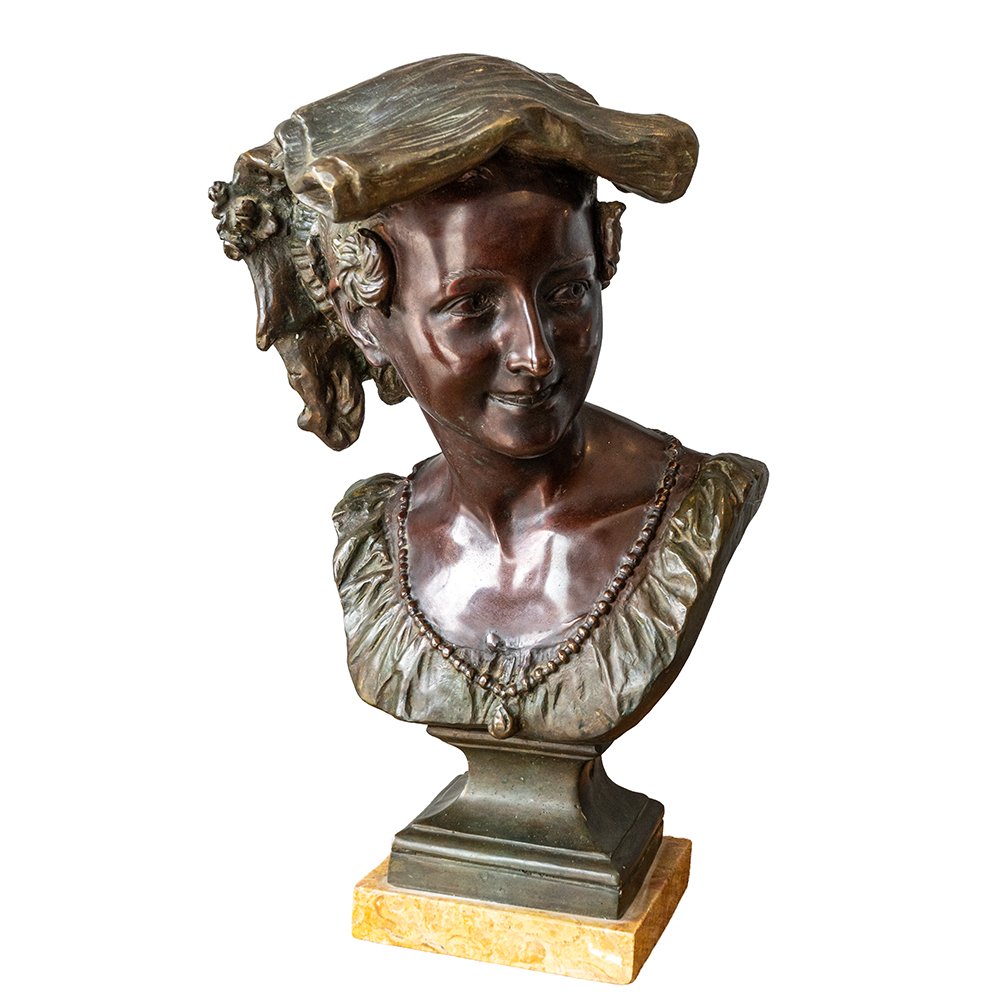 Pair Of Bronze Half-length Figures - Julien Caussé-photo-2