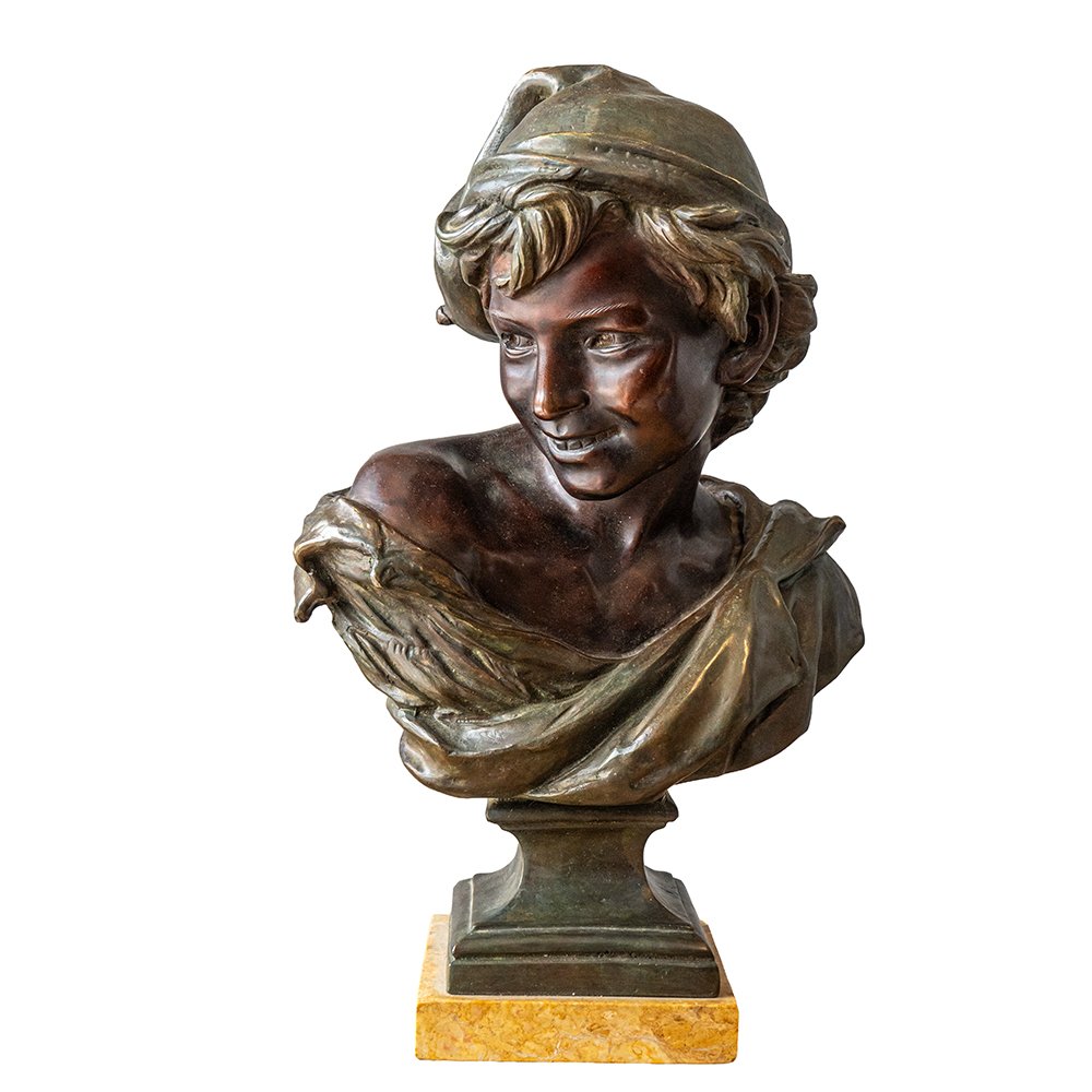 Pair Of Bronze Half-length Figures - Julien Caussé-photo-3