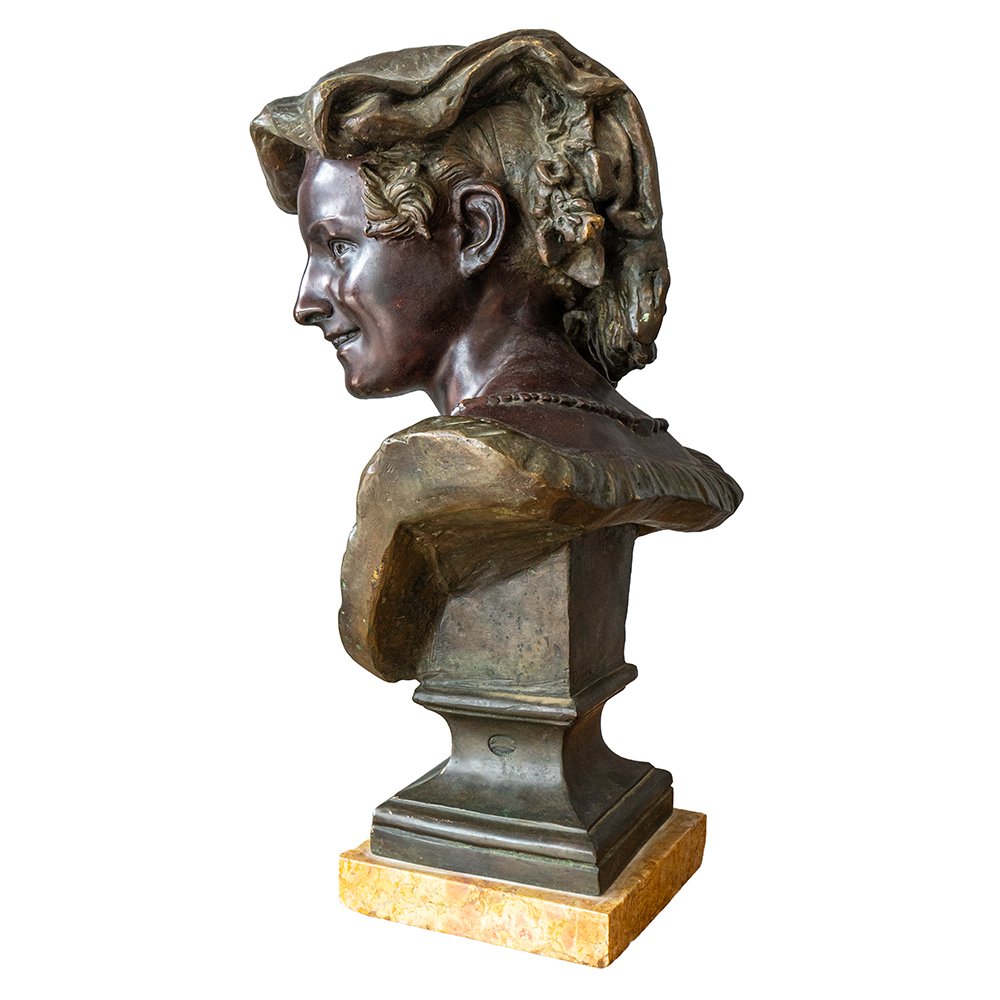 Pair Of Bronze Half-length Figures - Julien Caussé-photo-4