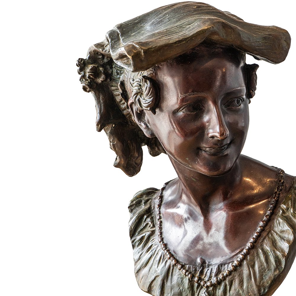 Pair Of Bronze Half-length Figures - Julien Caussé-photo-2