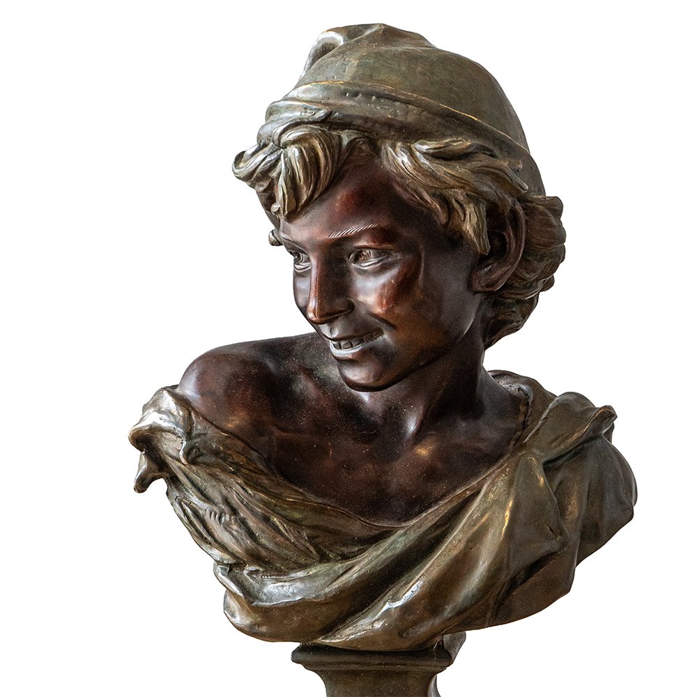 Pair Of Bronze Half-length Figures - Julien Caussé-photo-3