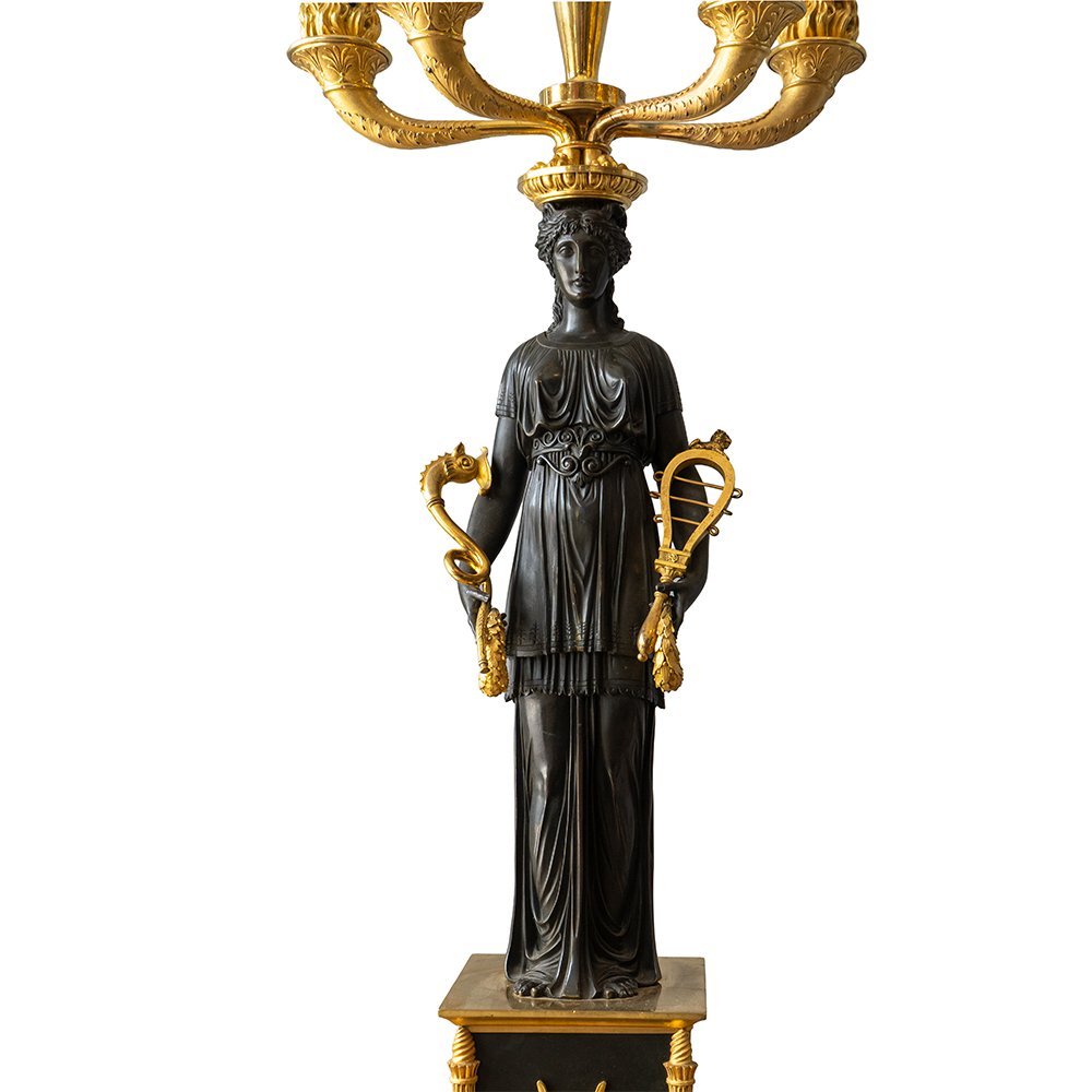 Pair Of Empire Flambeaux - Claude Galle-photo-1
