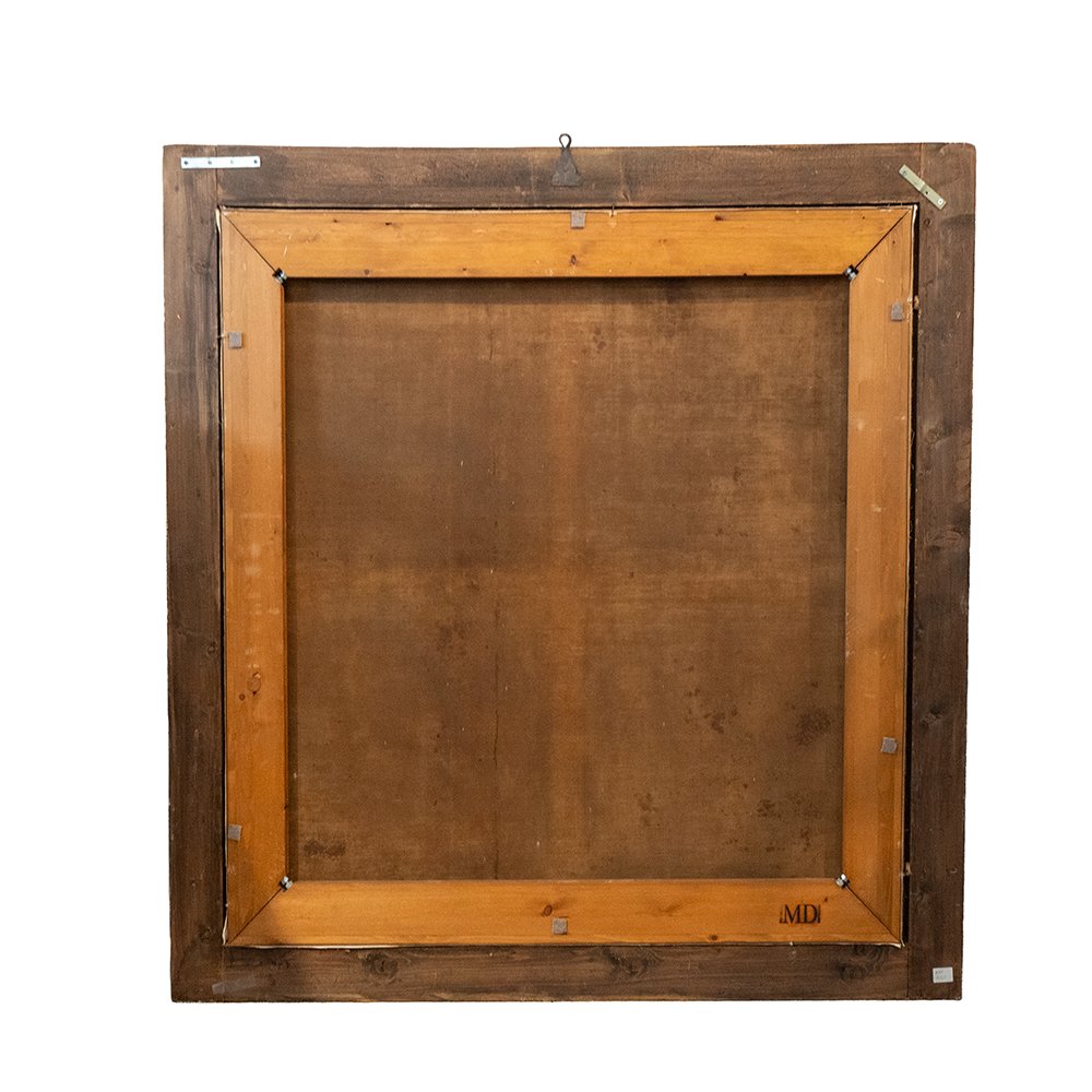 Tableau représentant une composition florale avec deux chérubins sous un drapé – Giuseppe Volò,-photo-4