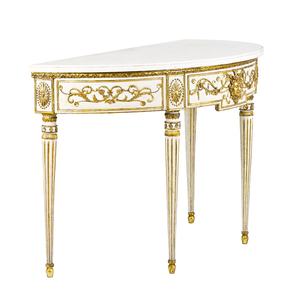 Louis XVI Half-moon Console Table-photo-2