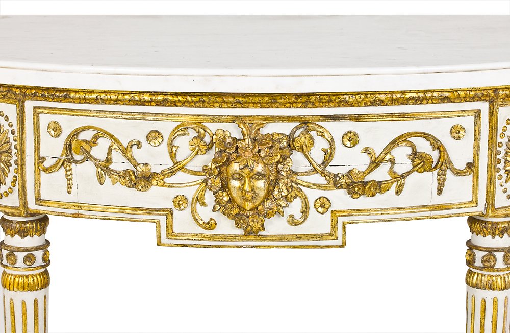 Louis XVI Half-moon Console Table-photo-2