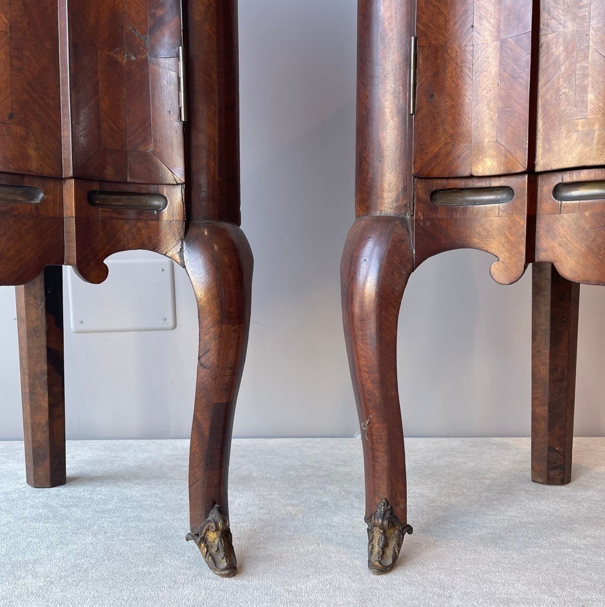 Paire de cabinets d'angle napolitains Louis XV-photo-3