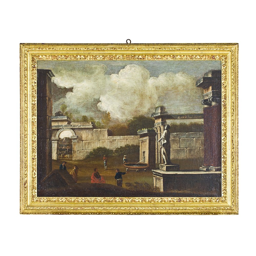 Oil Painting On Canvas, Depicting “architectural Capriccio”