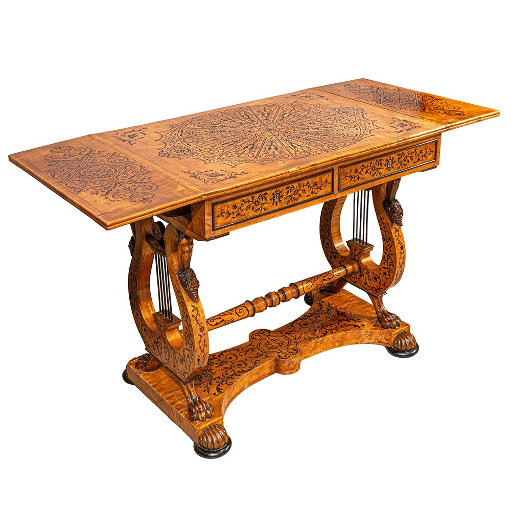 Table basse française Charles X en érable et amarante-photo-4