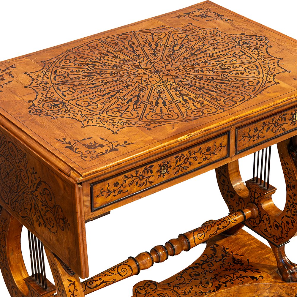 Table basse française Charles X en érable et amarante-photo-1