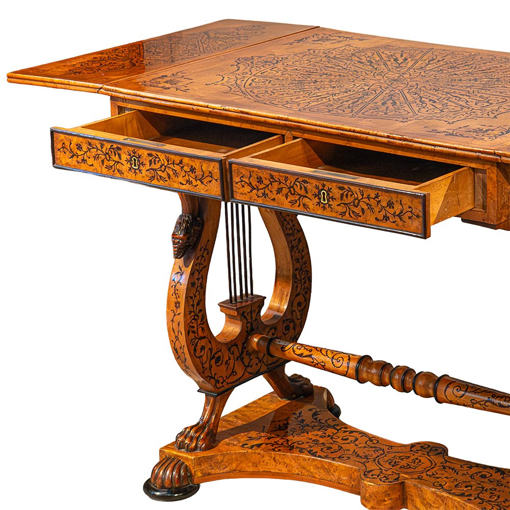 Table basse française Charles X en érable et amarante-photo-4