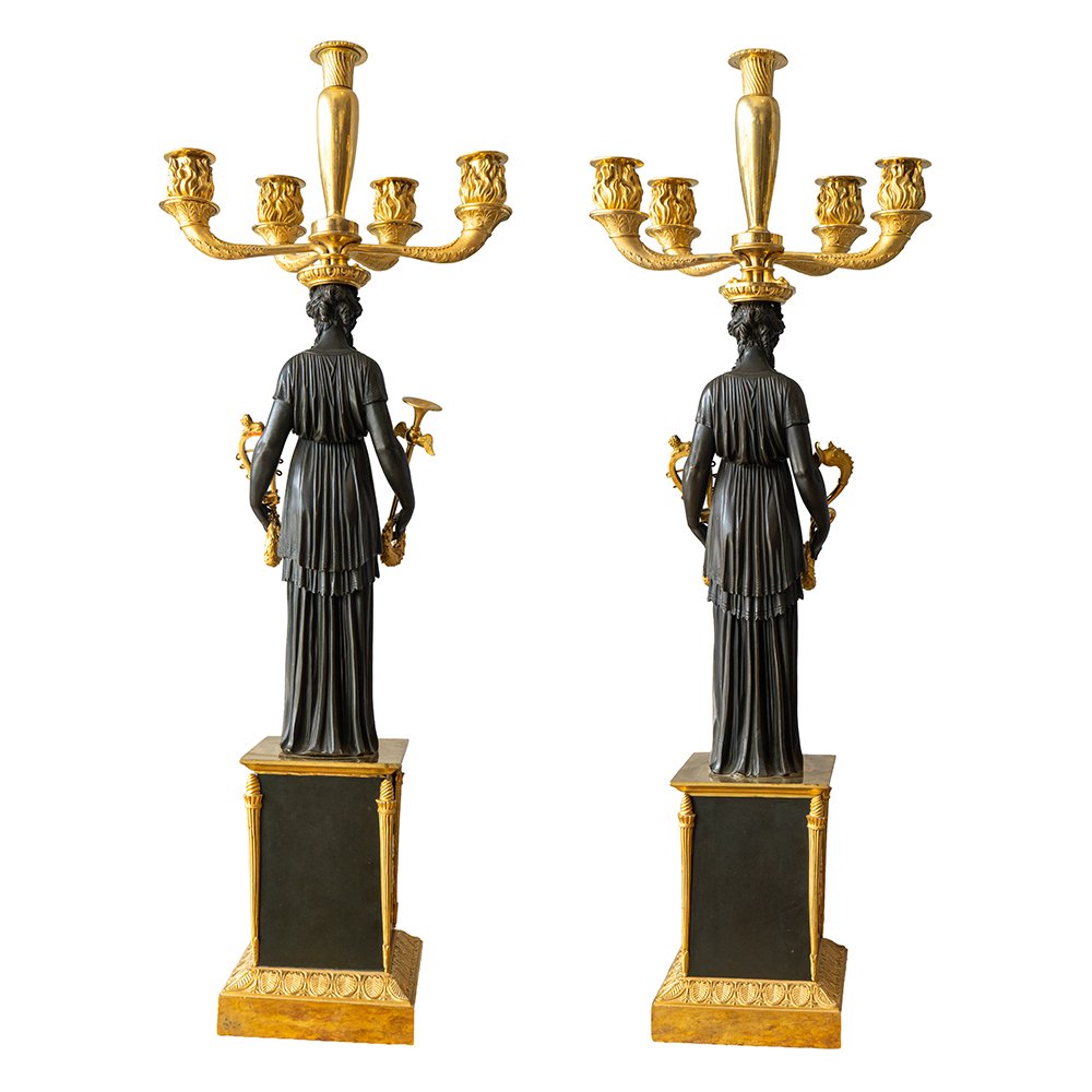 Paire de candélabres Empire - Claude Gallé-photo-2