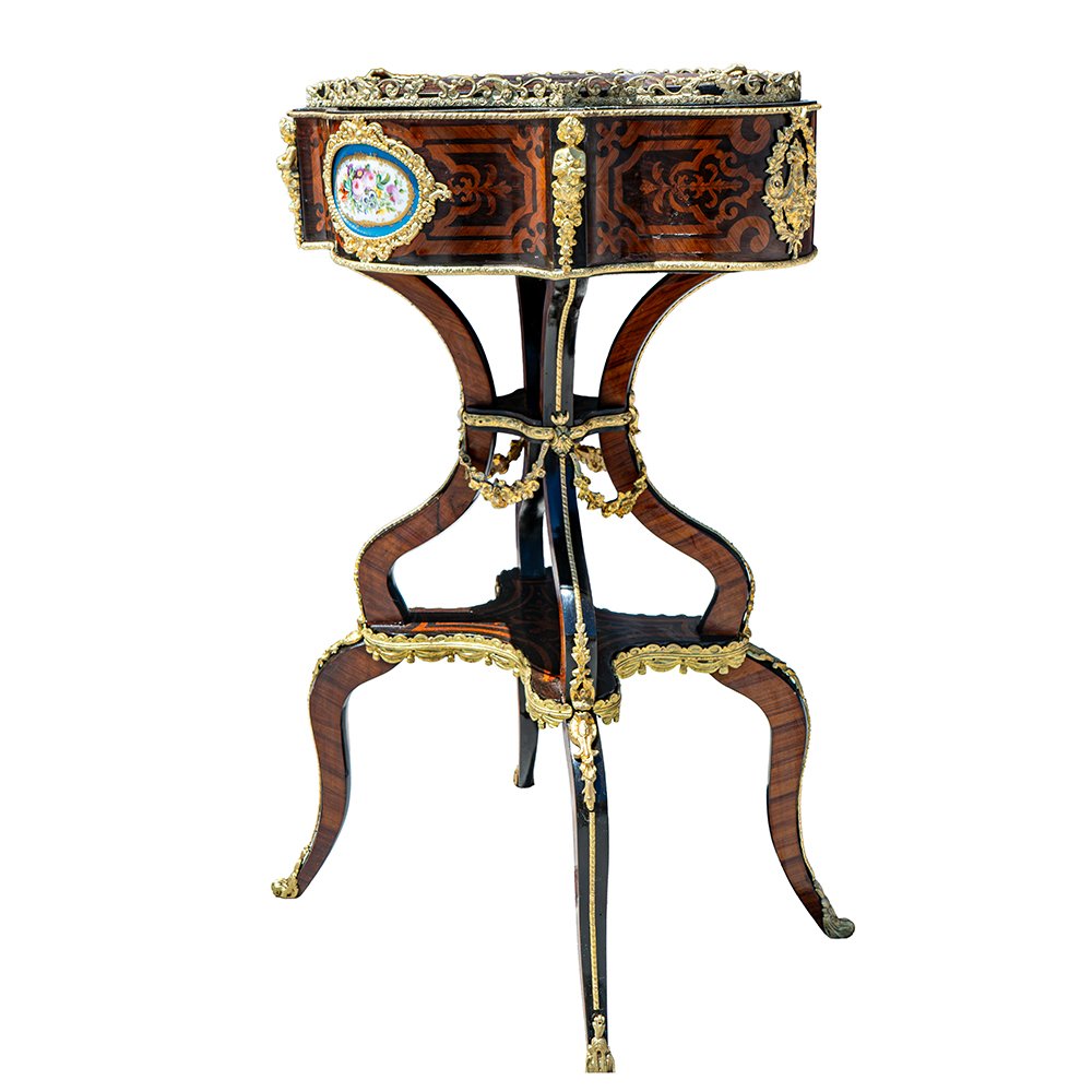 Table basse/jardinière française en palissandre et bronze doré-photo-1