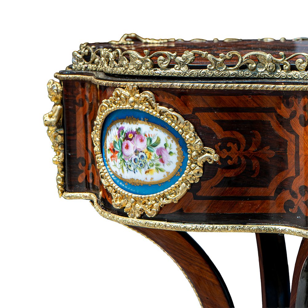 Table basse/jardinière française en palissandre et bronze doré-photo-2