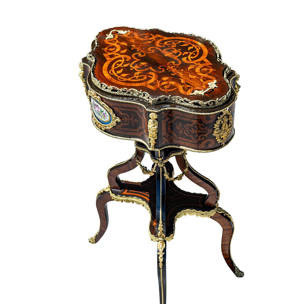Table basse/jardinière française en palissandre et bronze doré-photo-5