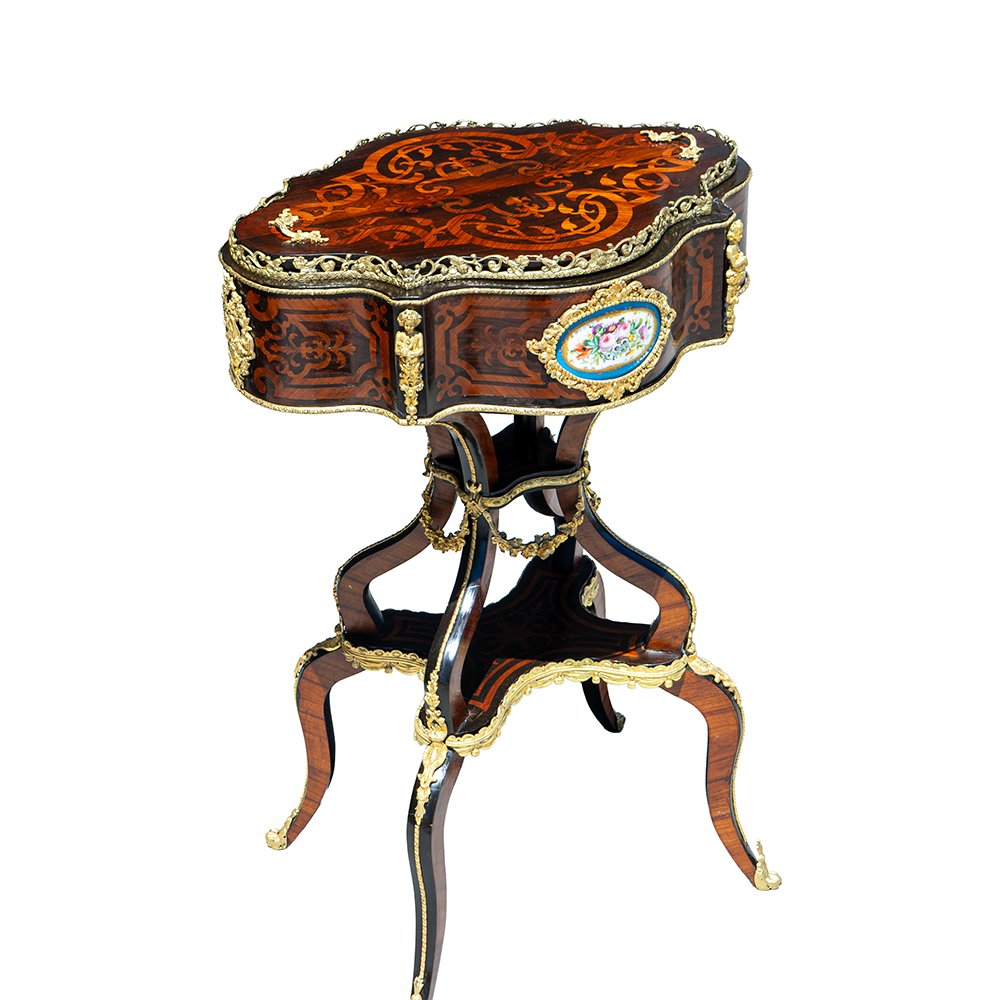 Table basse/jardinière française en palissandre et bronze doré-photo-6
