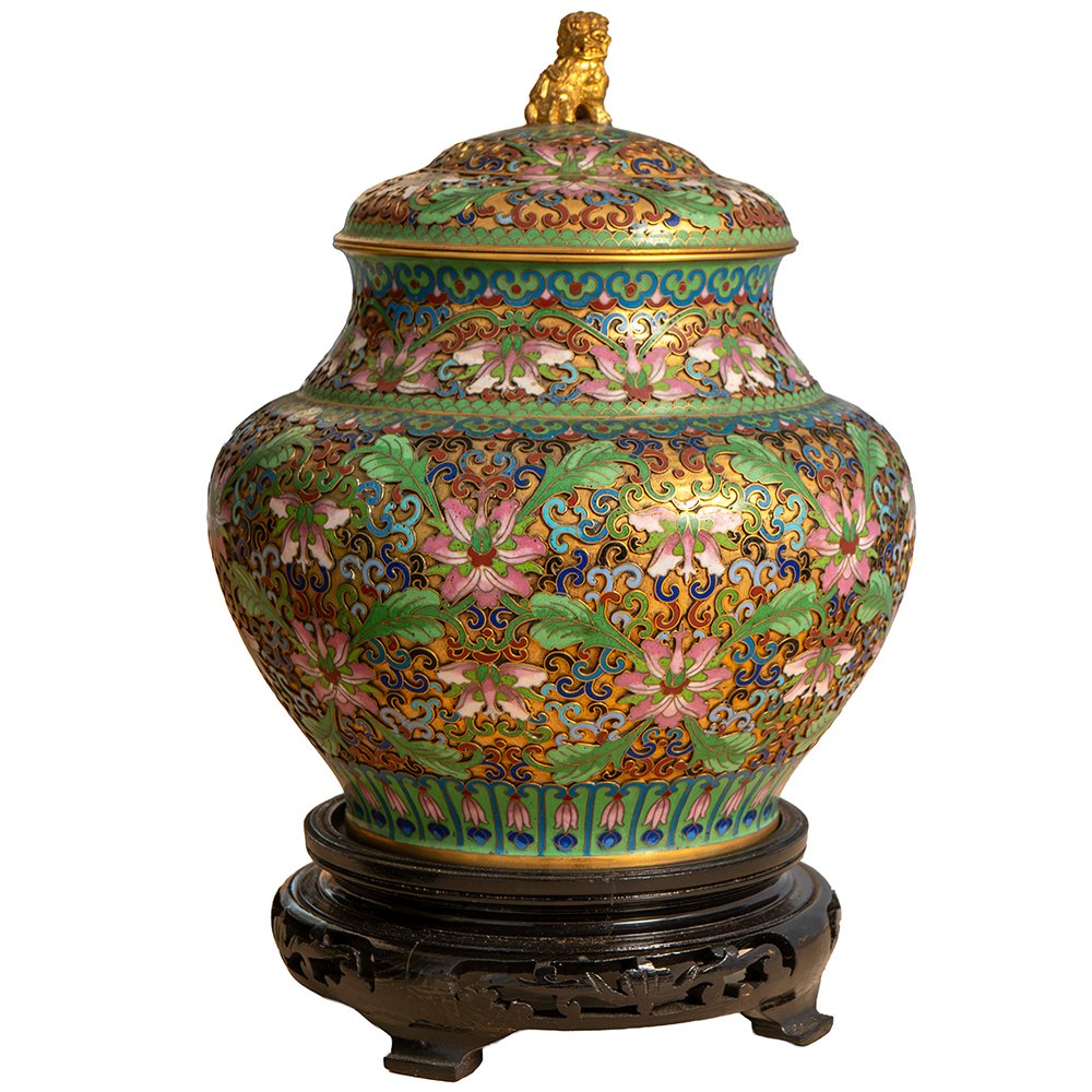 Pair Of Cloisonné And Gilded Bronze Vases-photo-1