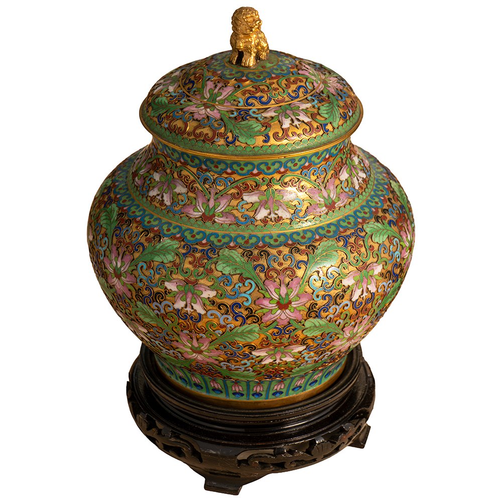 Pair Of Cloisonné And Gilded Bronze Vases-photo-5