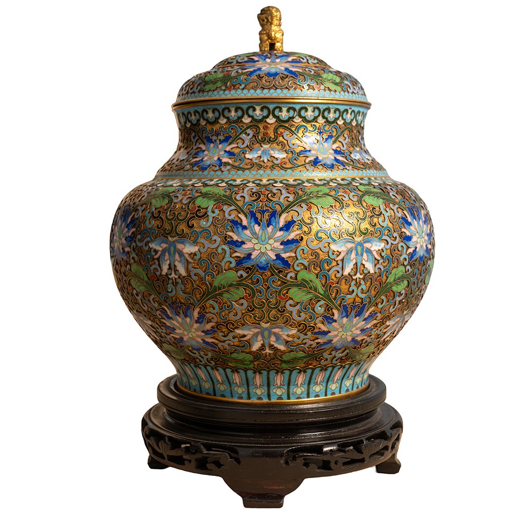 Pair Of Cloisonné And Gilded Bronze Vases-photo-3