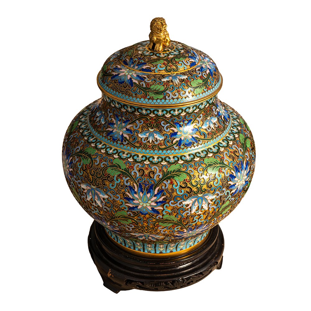 Pair Of Cloisonné And Gilded Bronze Vases-photo-1