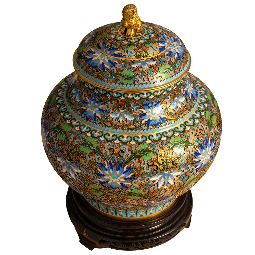 Pair Of Cloisonné And Gilded Bronze Vases-photo-2