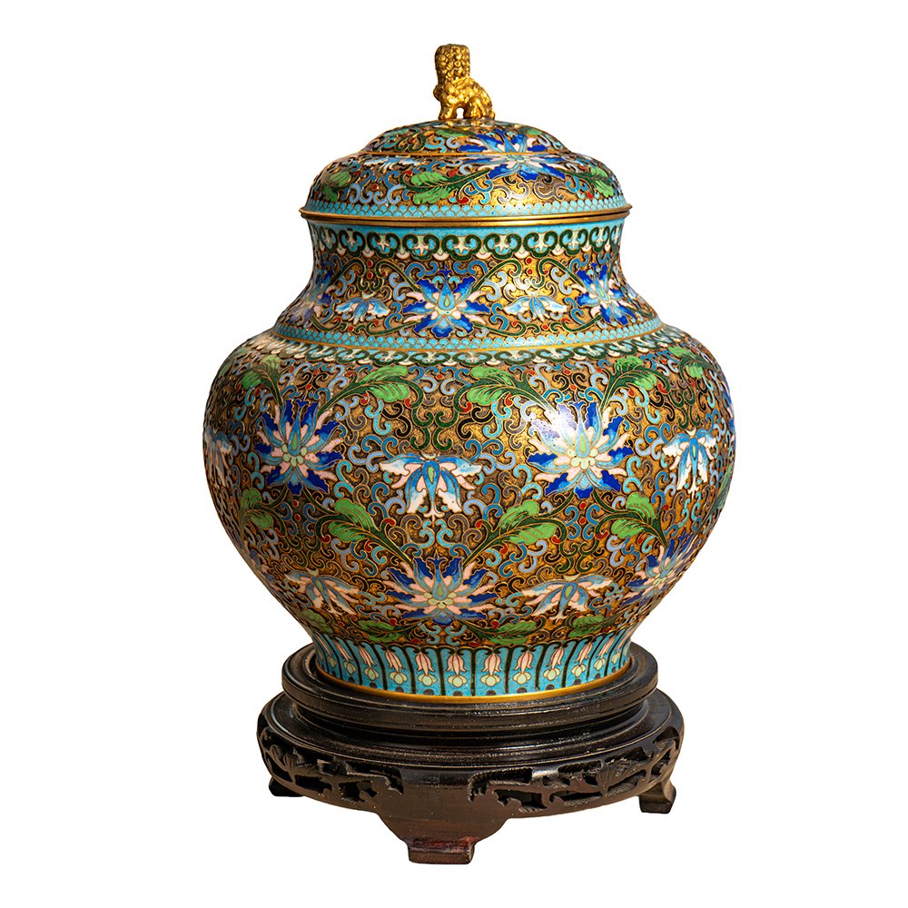 Pair Of Cloisonné And Gilded Bronze Vases-photo-3