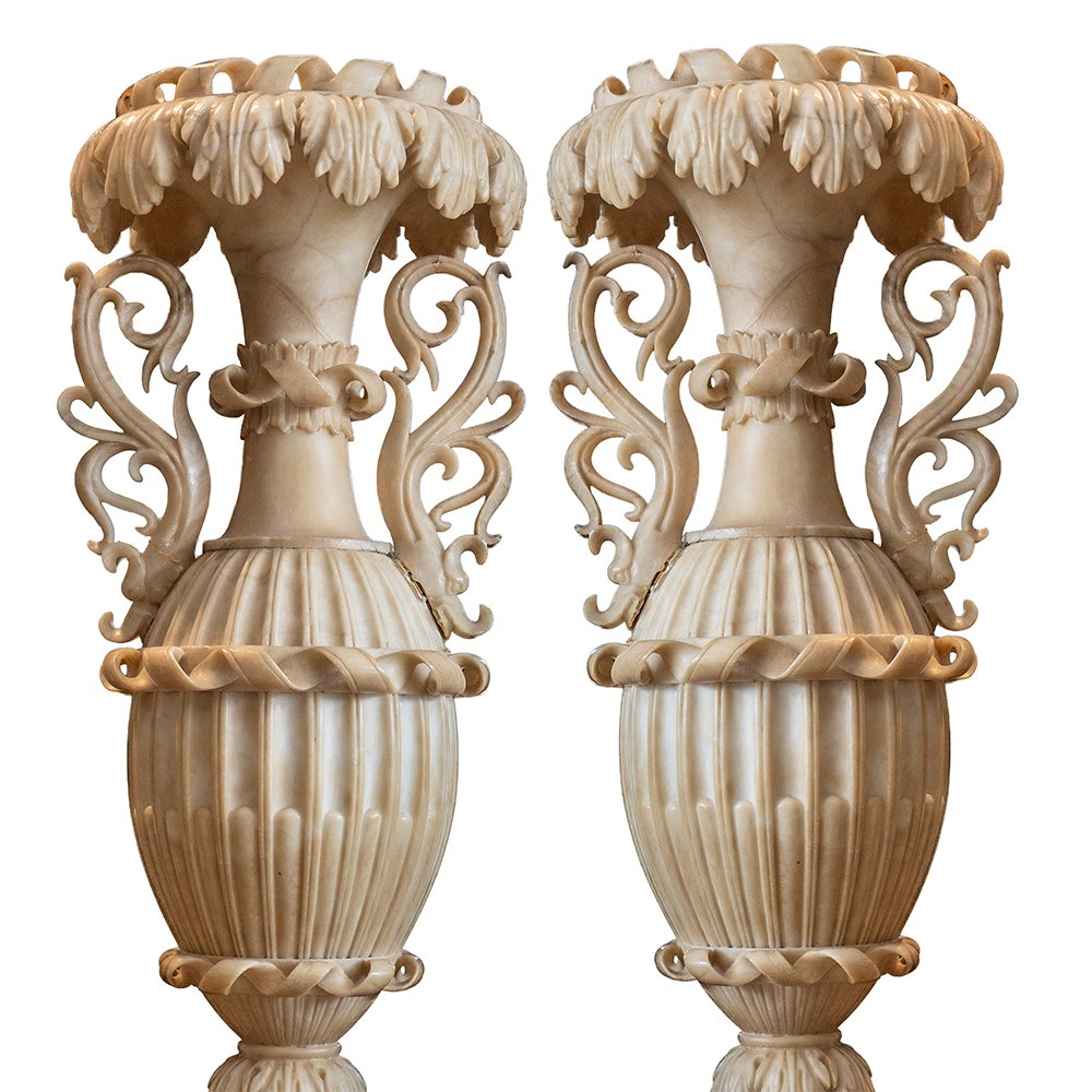 Pair Of Alabaster Vases-photo-4