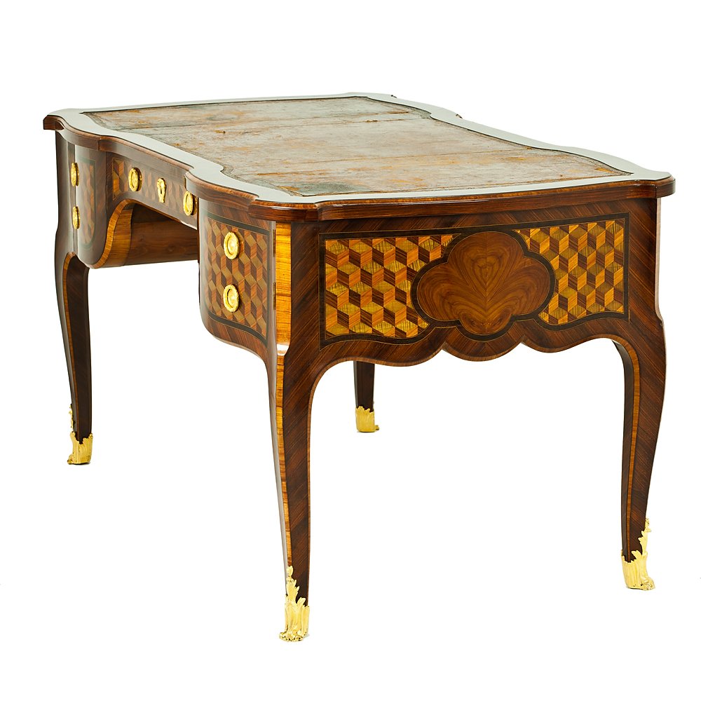 Marquetry-inlaid Desk With Gilded Bronze Accents-photo-3