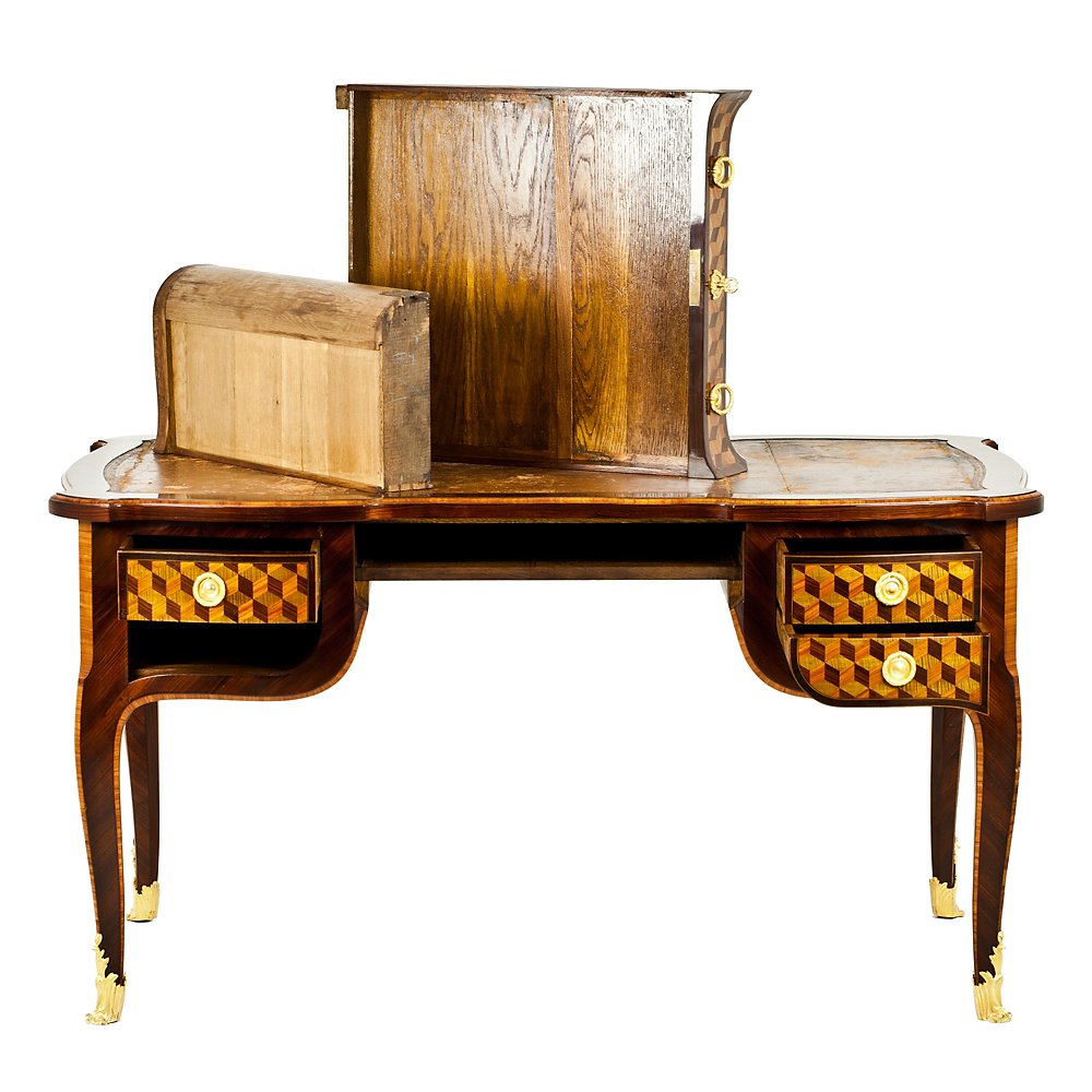Marquetry-inlaid Desk With Gilded Bronze Accents-photo-1