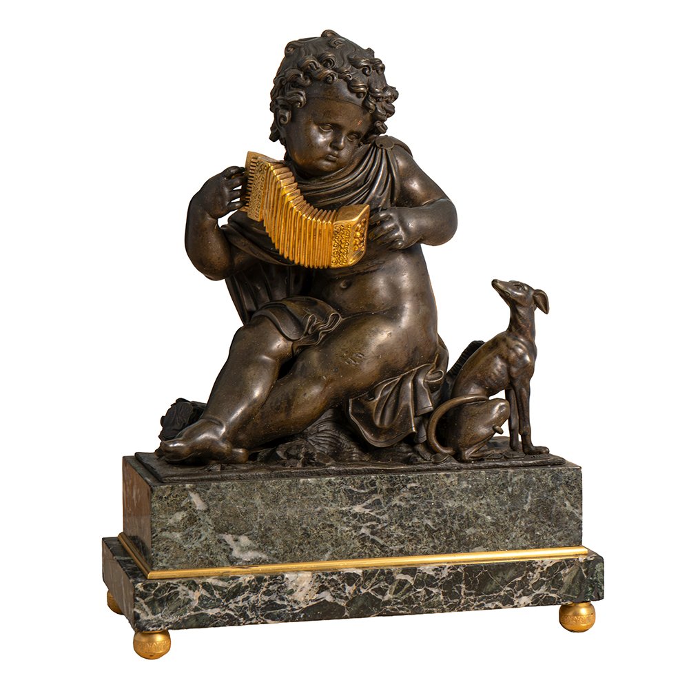 Sculpture représentant un putto musicien-photo-2