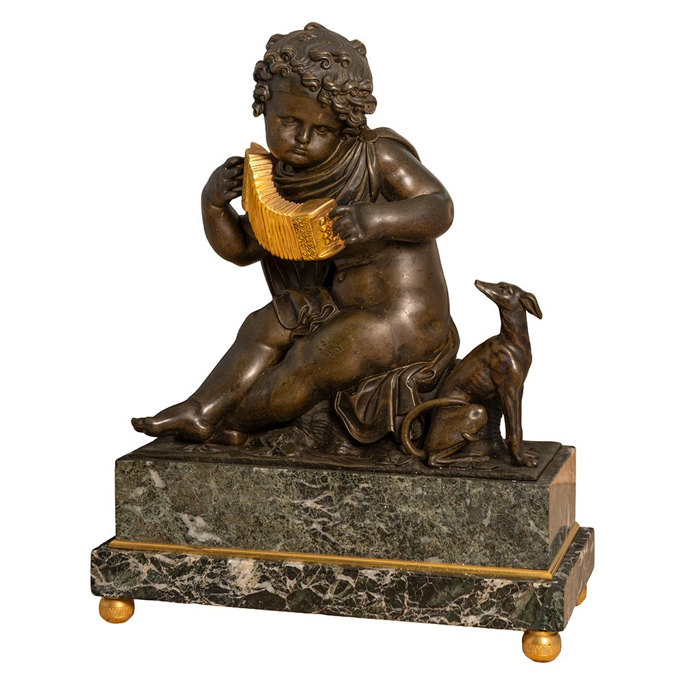 Sculpture représentant un putto musicien-photo-3