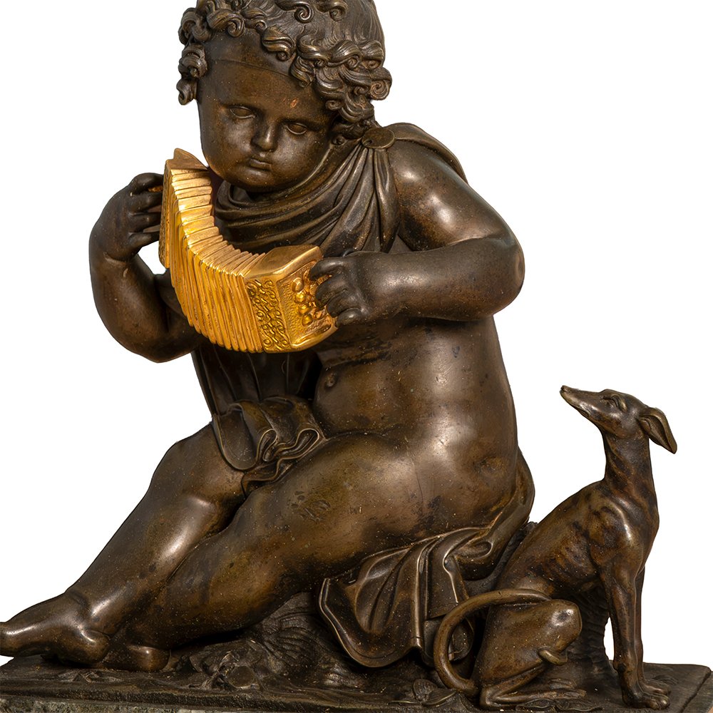 Sculpture représentant un putto musicien-photo-4