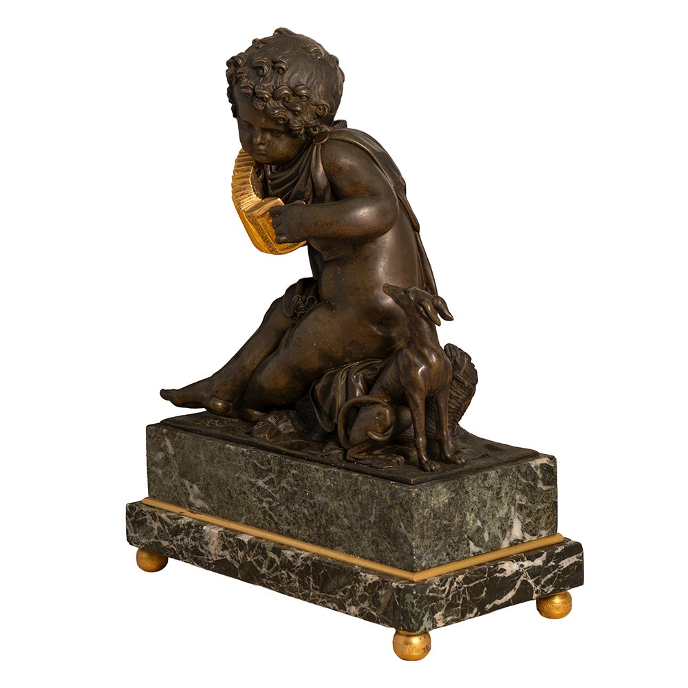 Sculpture représentant un putto musicien-photo-4