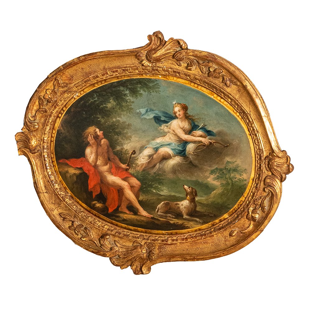 Paire de tableaux représentant Diane et Endymion et Angélique et Médoro-photo-2