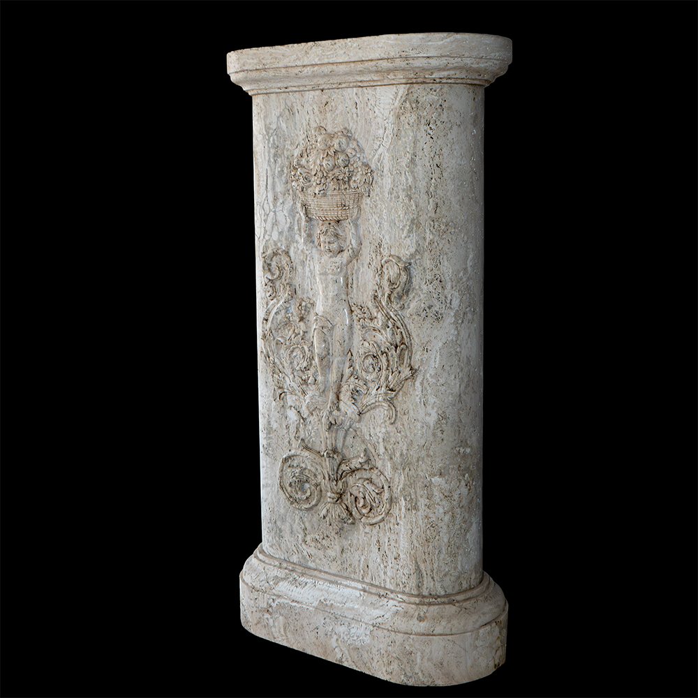 Paire de colonnes en marbre travertin-photo-2