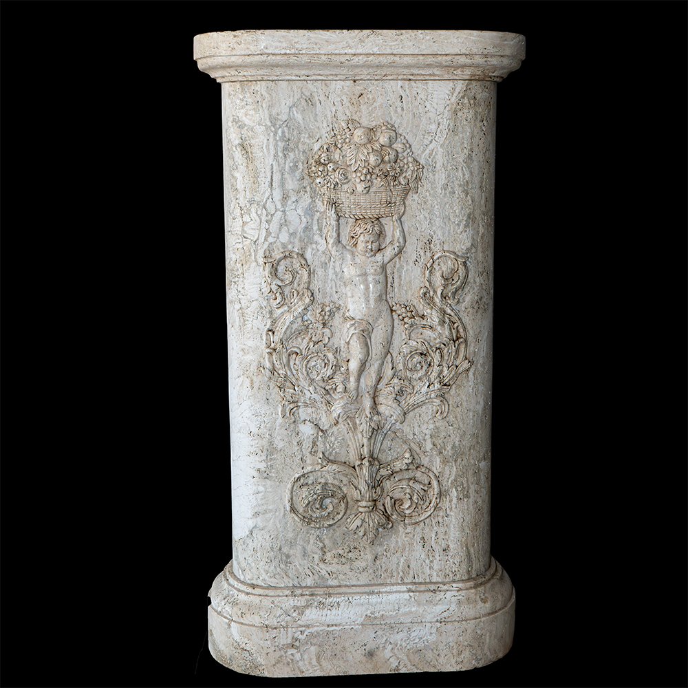 Paire de colonnes en marbre travertin-photo-4