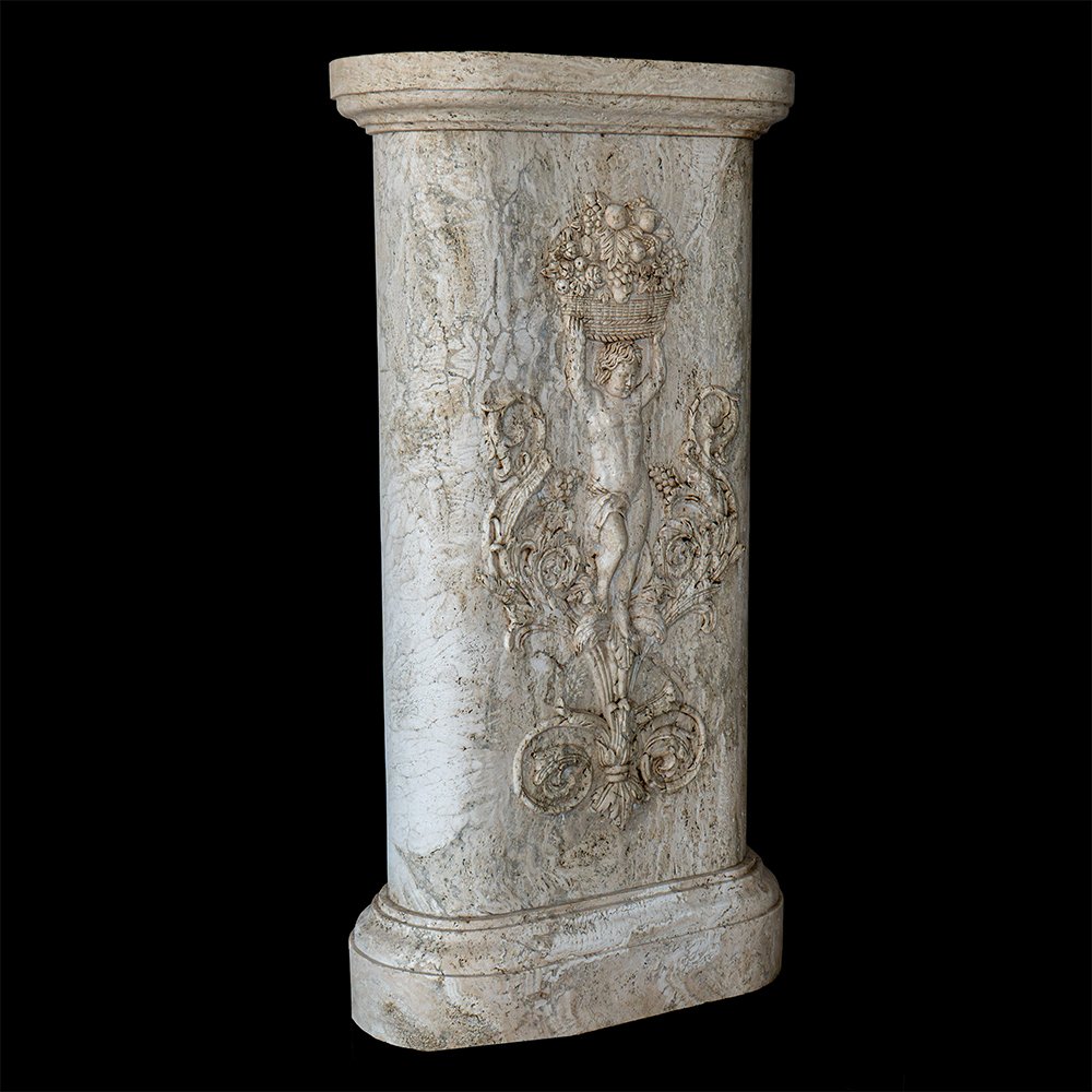Paire de colonnes en marbre travertin-photo-1