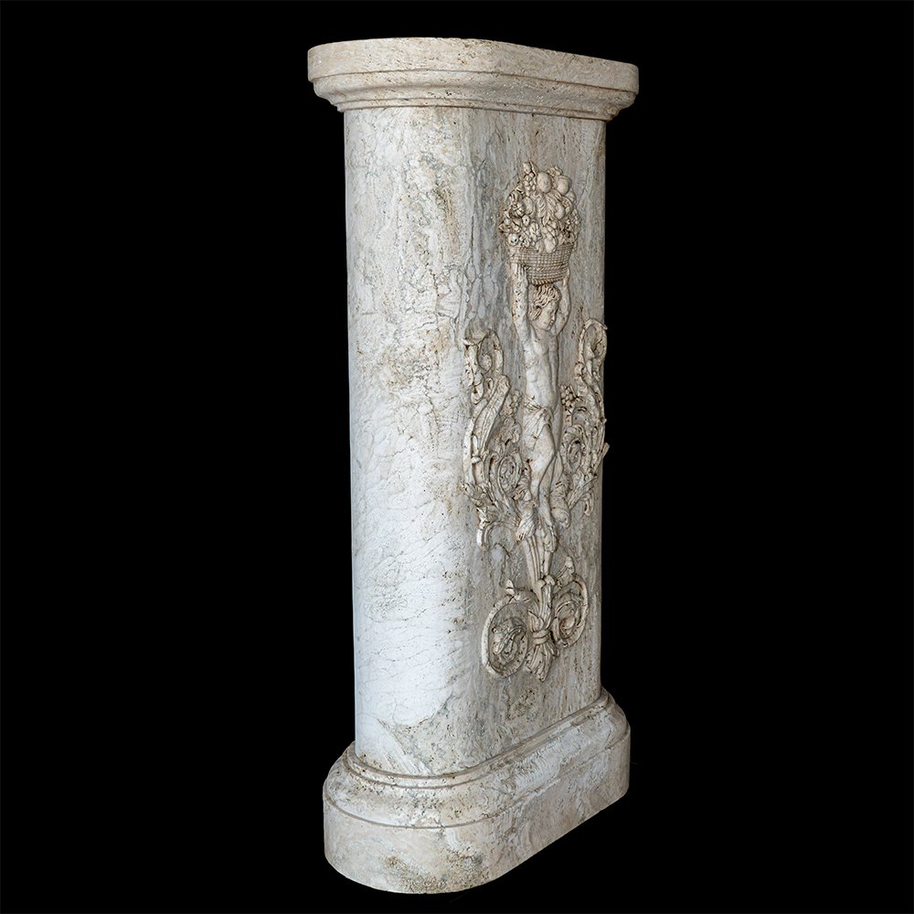 Paire de colonnes en marbre travertin-photo-2