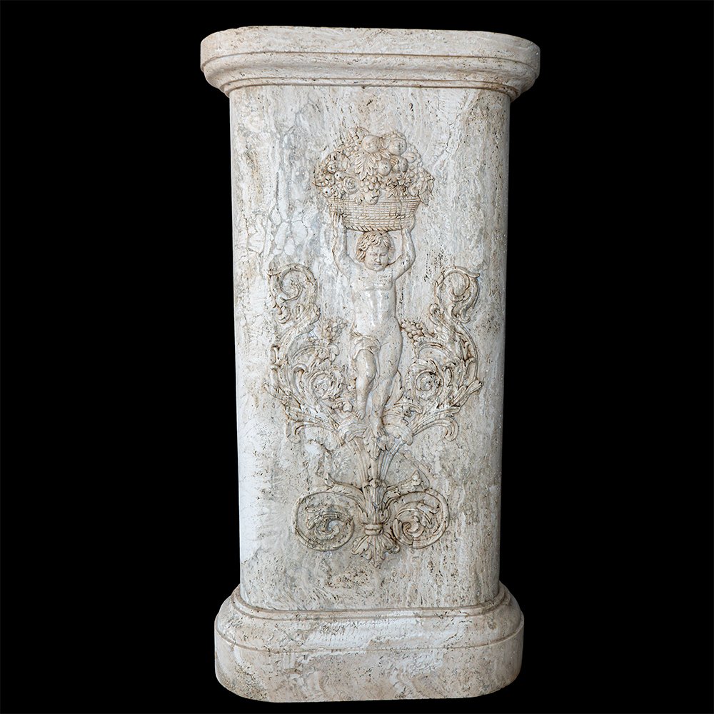Paire de colonnes en marbre travertin-photo-5