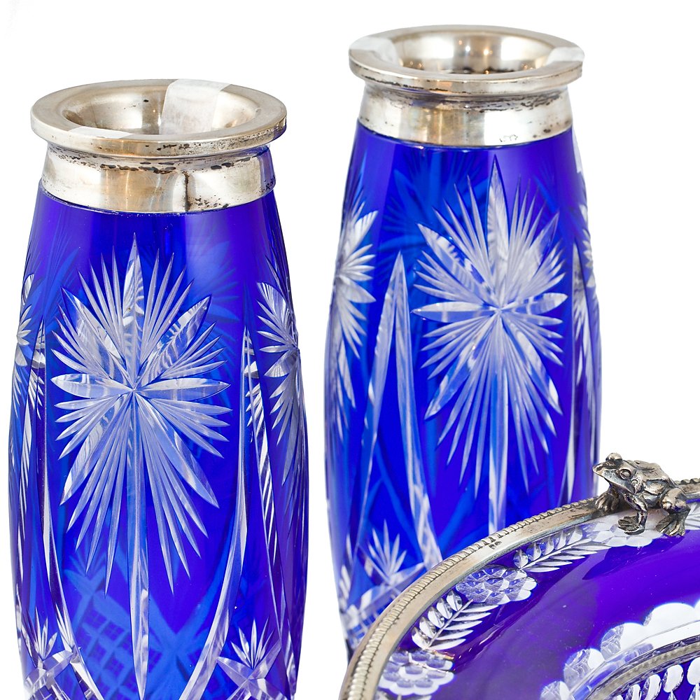 Triptych Made Of Baccarat Crystal And Silver-photo-3