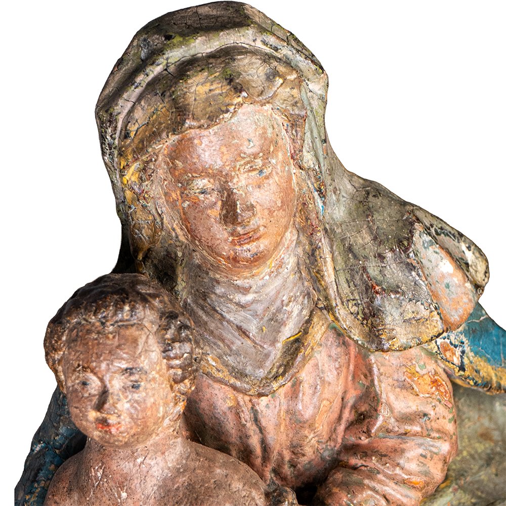 Groupe sculptural en terre cuite-photo-2