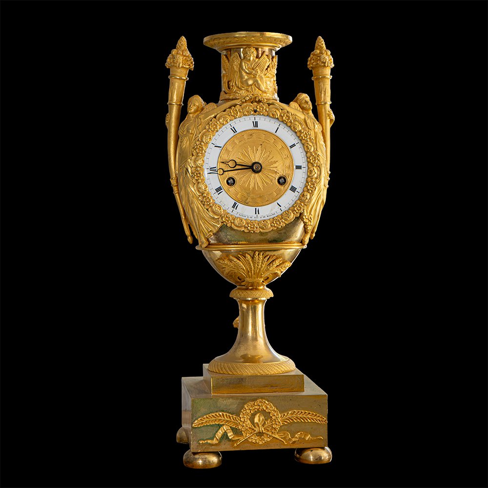Pendule de table en bronze doré-photo-3