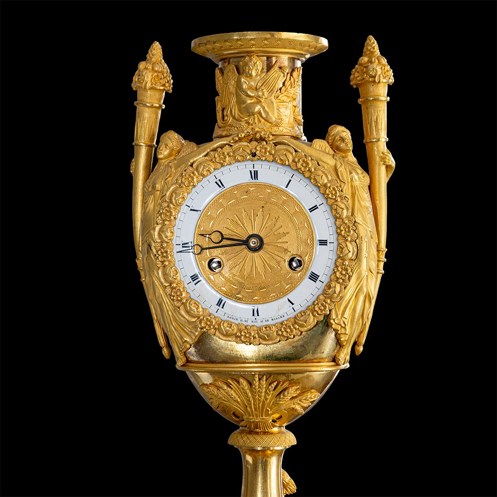 Pendule de table en bronze doré-photo-4