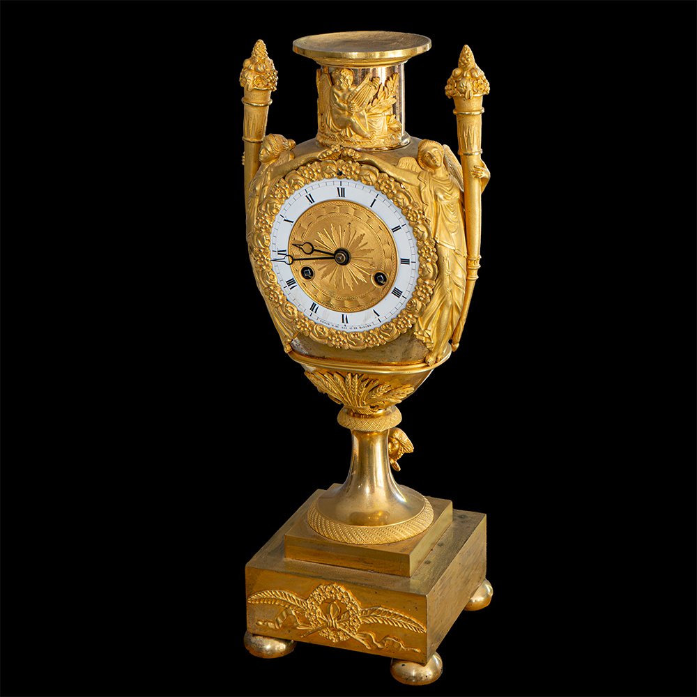 Pendule de table en bronze doré-photo-1