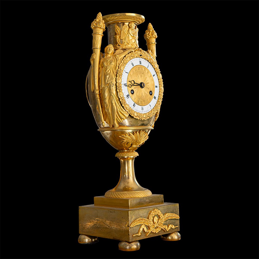 Pendule de table en bronze doré-photo-2