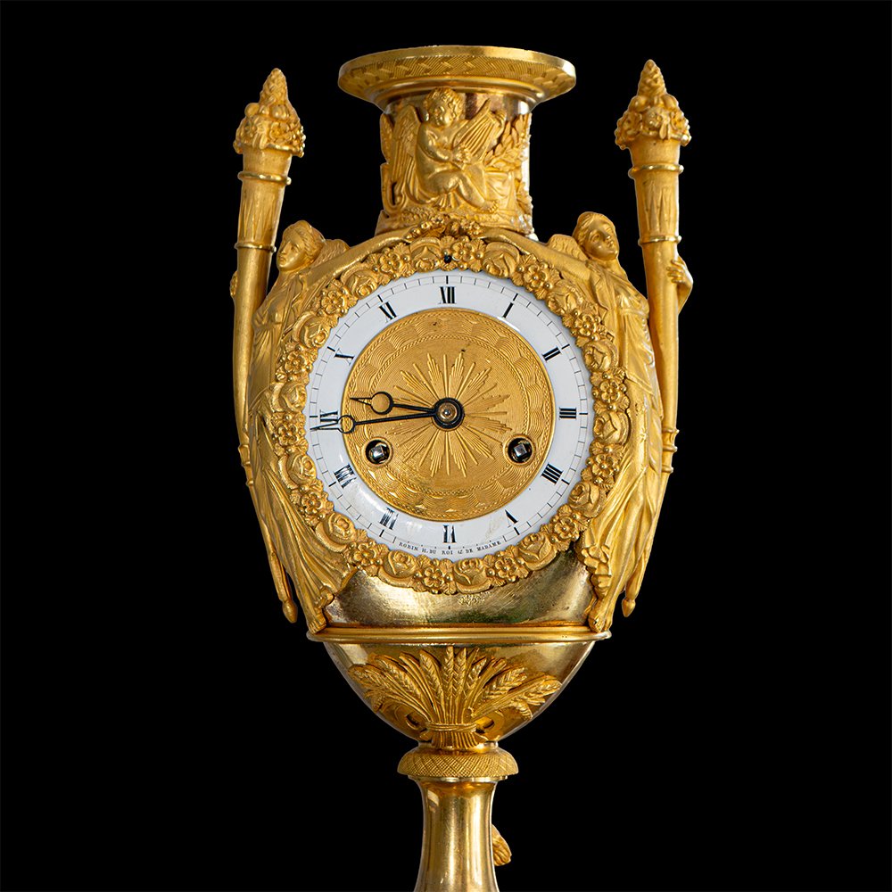 Pendule de table en bronze doré-photo-6
