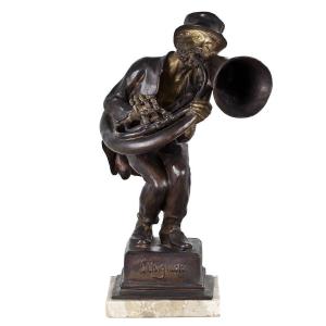 The Nightingale – Bronze Sculpture Signed Achille D’orsi
